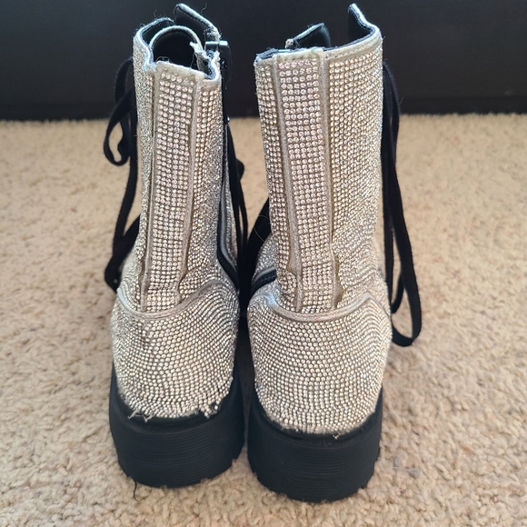 Doll's Kill Diamond Duchess Bling Boots, sz 8 - Picture 4 of 6